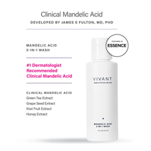 Load image into Gallery viewer, A white bottle of Vivant Mandelic Acid 3-in-1 Wash. Devleoped by James E Fulton, MD, PHD. #1 Dermatologist recommended clinical mandelic acid